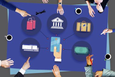 iş adamları masada çalışma grubu   