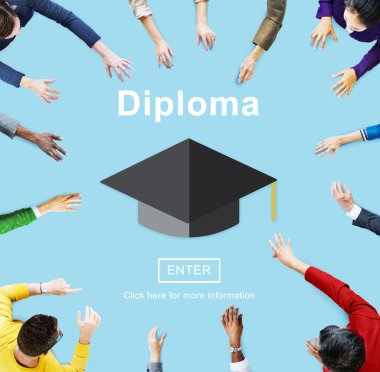 İş adamları diploma konsepti üzerine işaret
