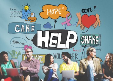 çeşitlilik arkadaş yardımıyla duvarının yakınında