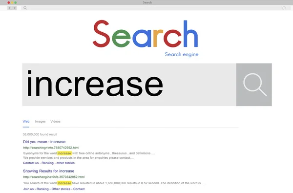 Search Increase, website Concept — Stock Photo, Image