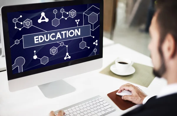 Business man working with computer — Stock Photo, Image