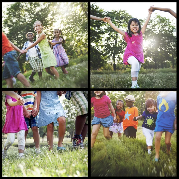 Crianças brincando ao ar livre — Fotografia de Stock