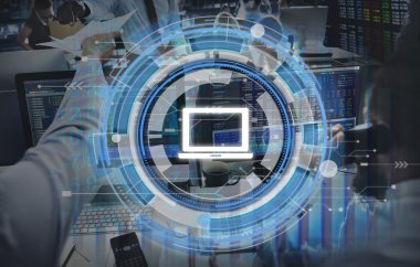 çalışma iş adamları ve dizüstü