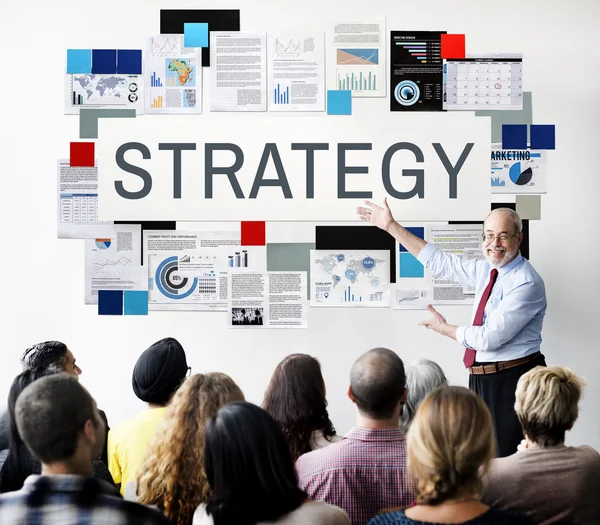 People at seminar with strategy — Stock Photo, Image