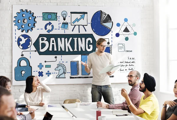 Business meeting with banking — Stock Photo, Image