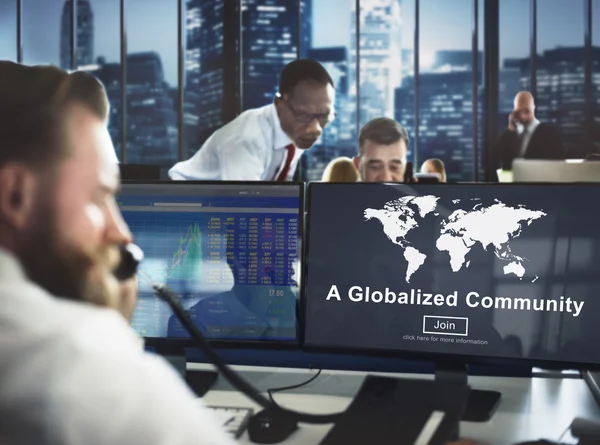 Üzleti dolgozók és a globalizált Közösség — Stock Fotó
