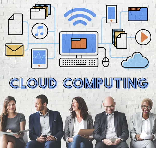 Σύννεφο υπολογιστών σύνδεση — Φωτογραφία Αρχείου
