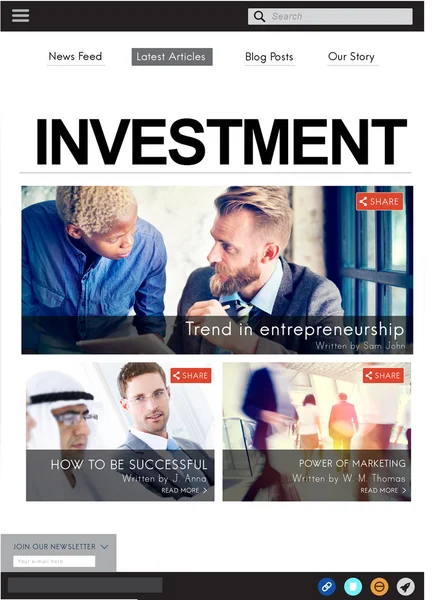 Homepage met merk Marketing Branding — Stockfoto
