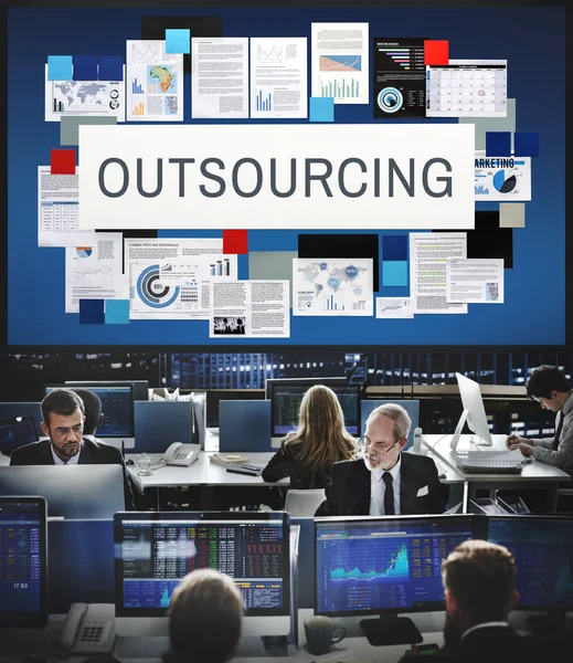 Business arbetstagare och outsourcing — Stockfoto