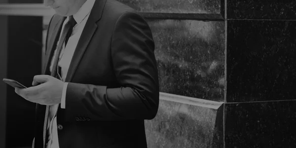 Business Man working with Phone — Stock Photo, Image