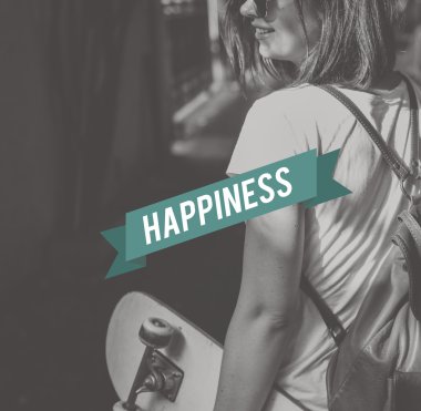 grafik şerit ve kız