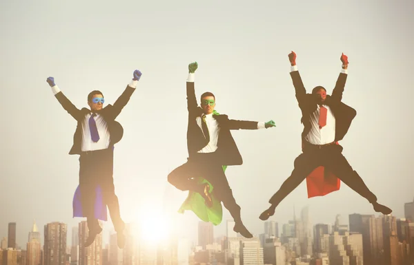 Superhero Businessmen Flying — Stock Photo, Image