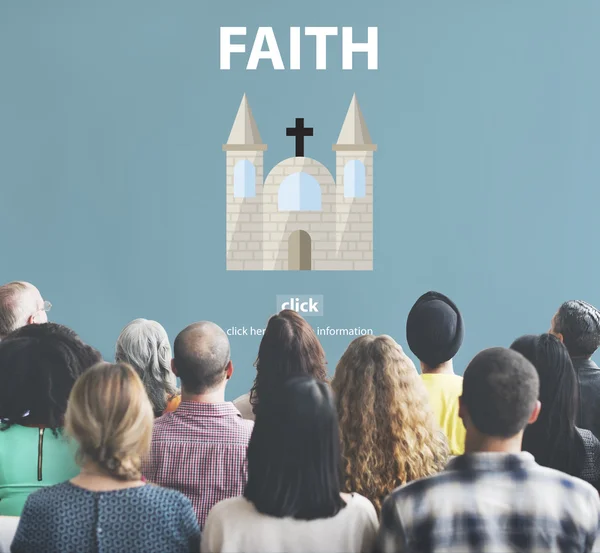 People at seminar with faith — Stock Photo, Image