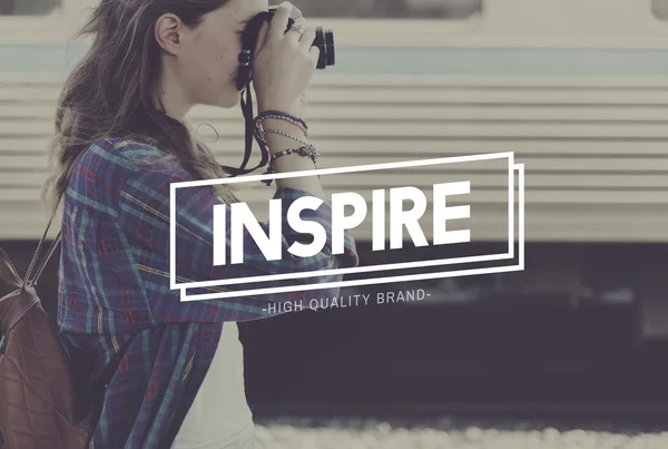 Meisje maken foto's, inspireren concept — Stockfoto