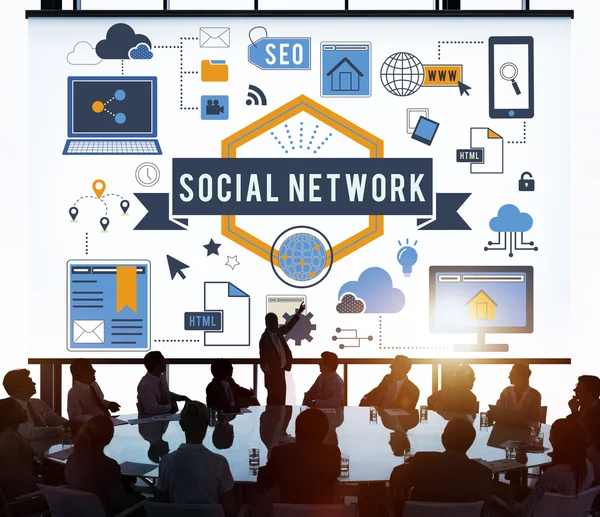 Concetto di connessione social network — Foto Stock