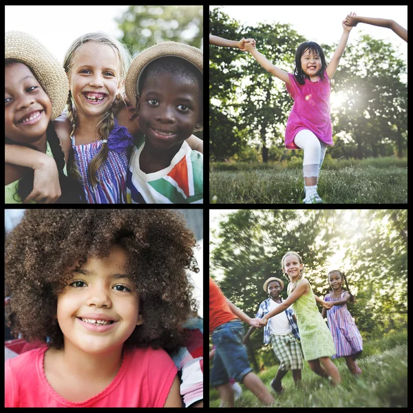Kinderen van de diversiteit in de collage — Stockfoto