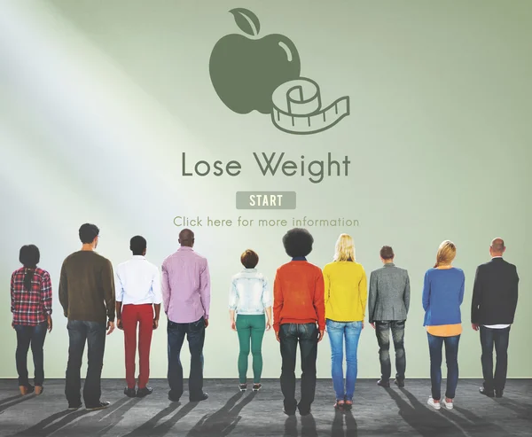 Multi-etnische mensen en verliezen gewichtsconcept — Stockfoto