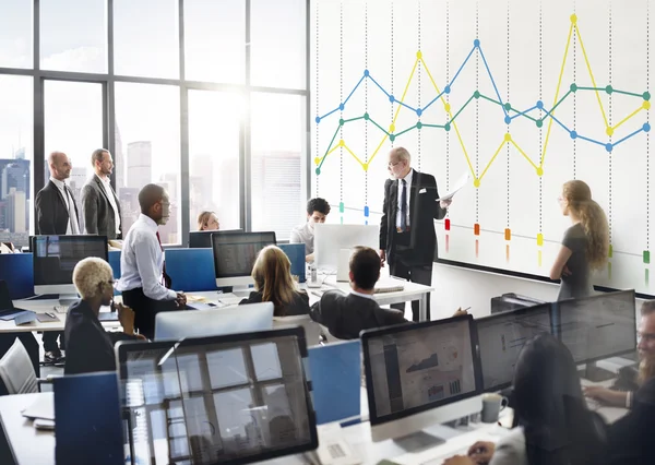 Business people working and graph — Stock Photo, Image