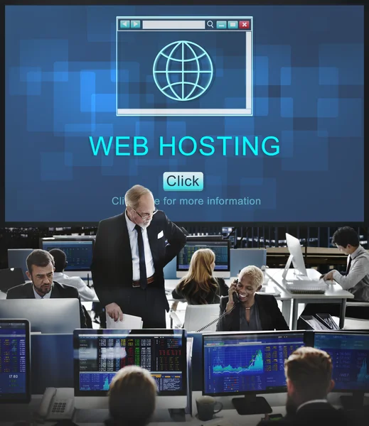 İş işçi ve web hosting — Stok fotoğraf