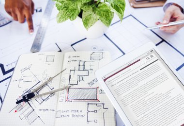 çalışma alanı tablosu mimar planları ile