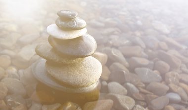 Balancing Pebbles Covered with Water clipart