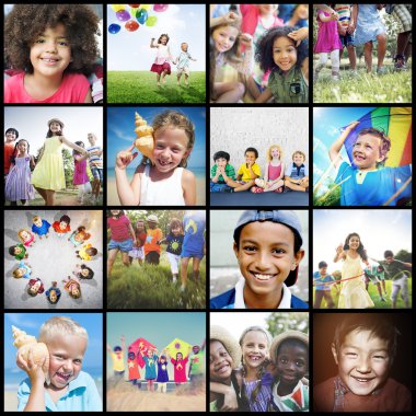 Koleksiyon çeşitli çocuk kolaj