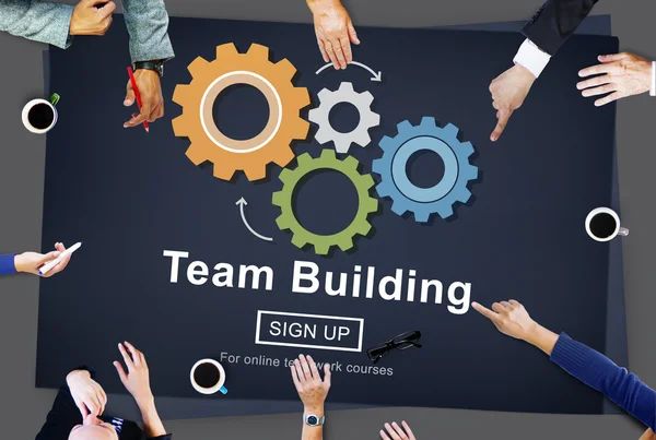 Business People Pointing on Team — Stock Photo, Image