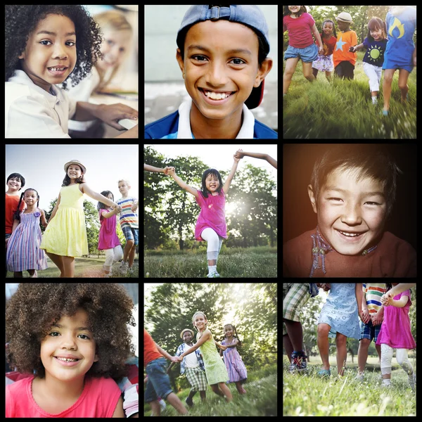 Collage collectie verschillende kinderen — Stockfoto