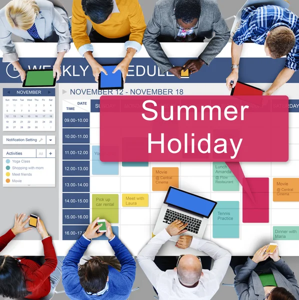 Business People working with Summer Holiday Concept — Stock Photo, Image