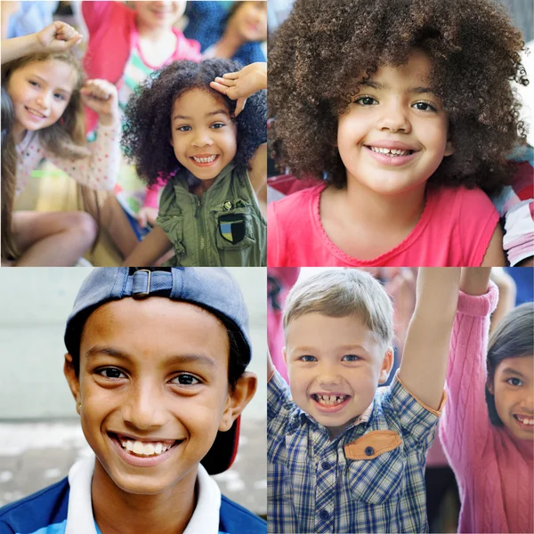 Collage con varios niños —  Fotos de Stock