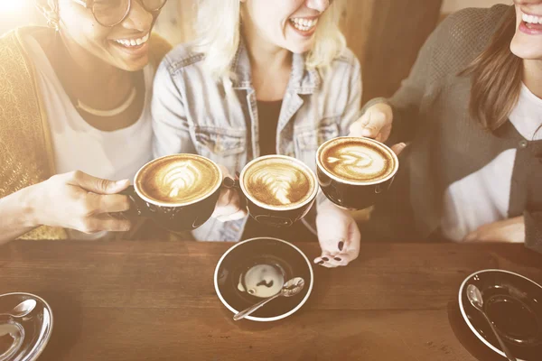 Women Friends Enjoy Coffee — Stock Photo, Image