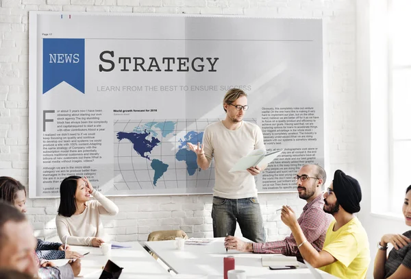 Business meeting with strategy — Stock Photo, Image