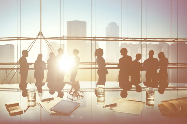 Silhouette del gruppo Business — Foto Stock