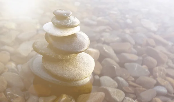 Balancing Pebbles Covered with Water — Stock fotografie