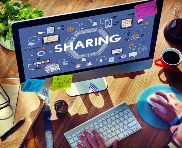 Sharing, Social Media Konzept — Stockfoto