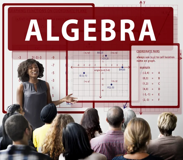 Mensen op seminar met algebra — Stockfoto