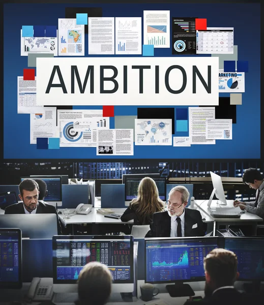 Trabalhadores das empresas e ambição — Fotografia de Stock
