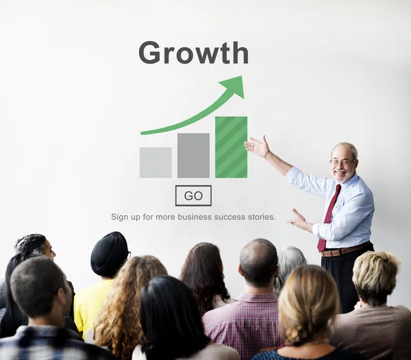 People at seminar with growth — Stock Photo, Image