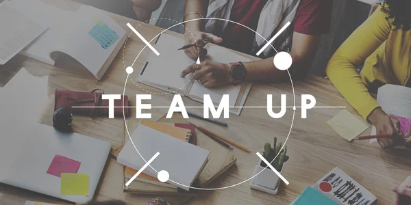 Team Up - работать — стоковое фото
