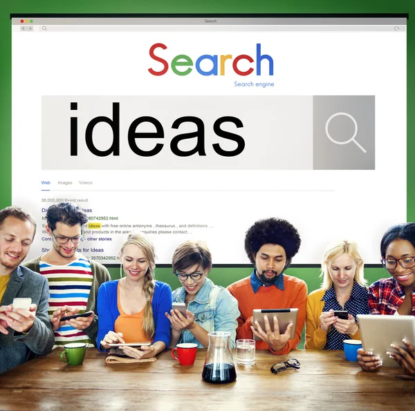 Diversity People and Global Search and Ideas Concept — Stok Foto