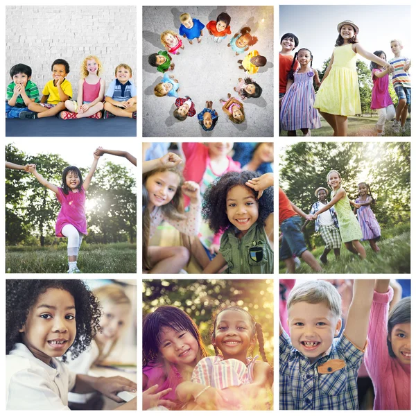 Collage with various children — Stock Photo, Image