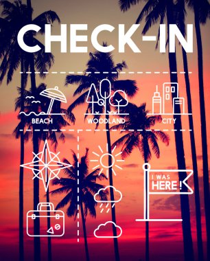 Siluet Hindistan cevizi hurma ağacı