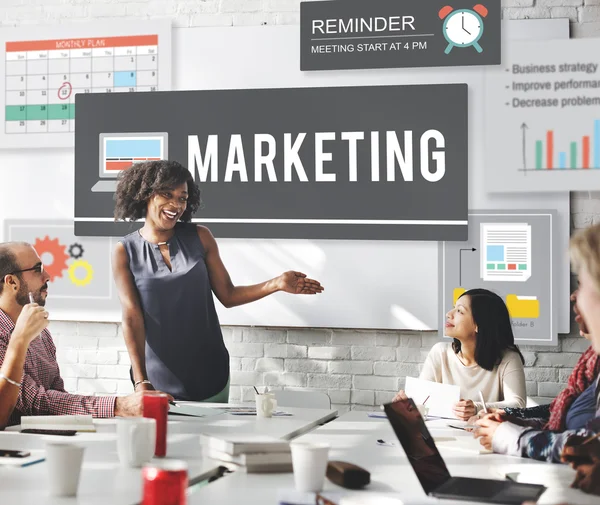 Geschäftstreffen mit Marketing — Stockfoto