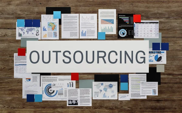 Outsourcing toeleveringscontract Concept — Stockfoto
