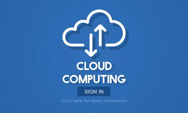 Plantilla con concepto de cloud computing — Foto de Stock