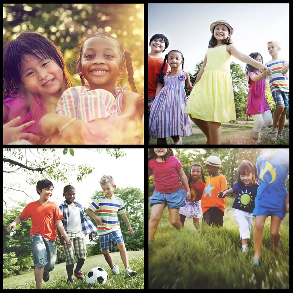 Kinderen die buiten spelen — Stockfoto