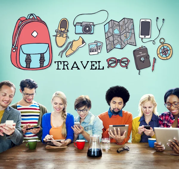 Diversidad de personas y concepto de viajes — Foto de Stock