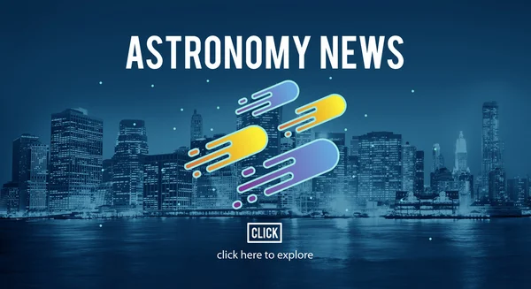 Astronomia Texto de notícias — Fotografia de Stock