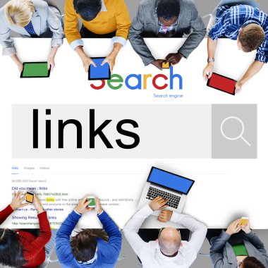 İş adamları ve teknoloji arama kavramı