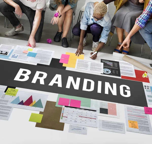 Diversity people looking on floor — Stock Photo, Image